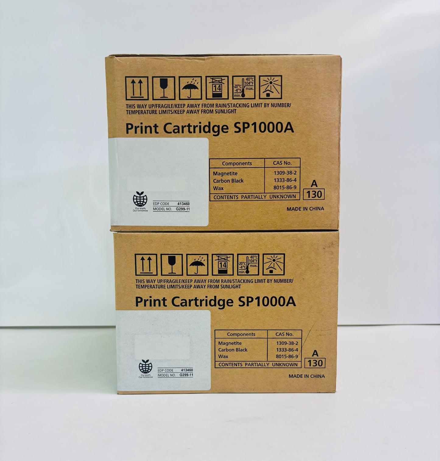 2 Genuine Ricoh SP1000A, SF3815 Black Toner Cartridges 413460, SP1000A (Bad Box)