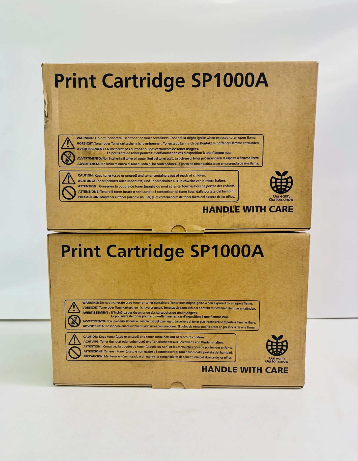 2 Genuine Ricoh SP1000A, SF3815 Black Toner Cartridges 413460, SP1000A (Bad Box)