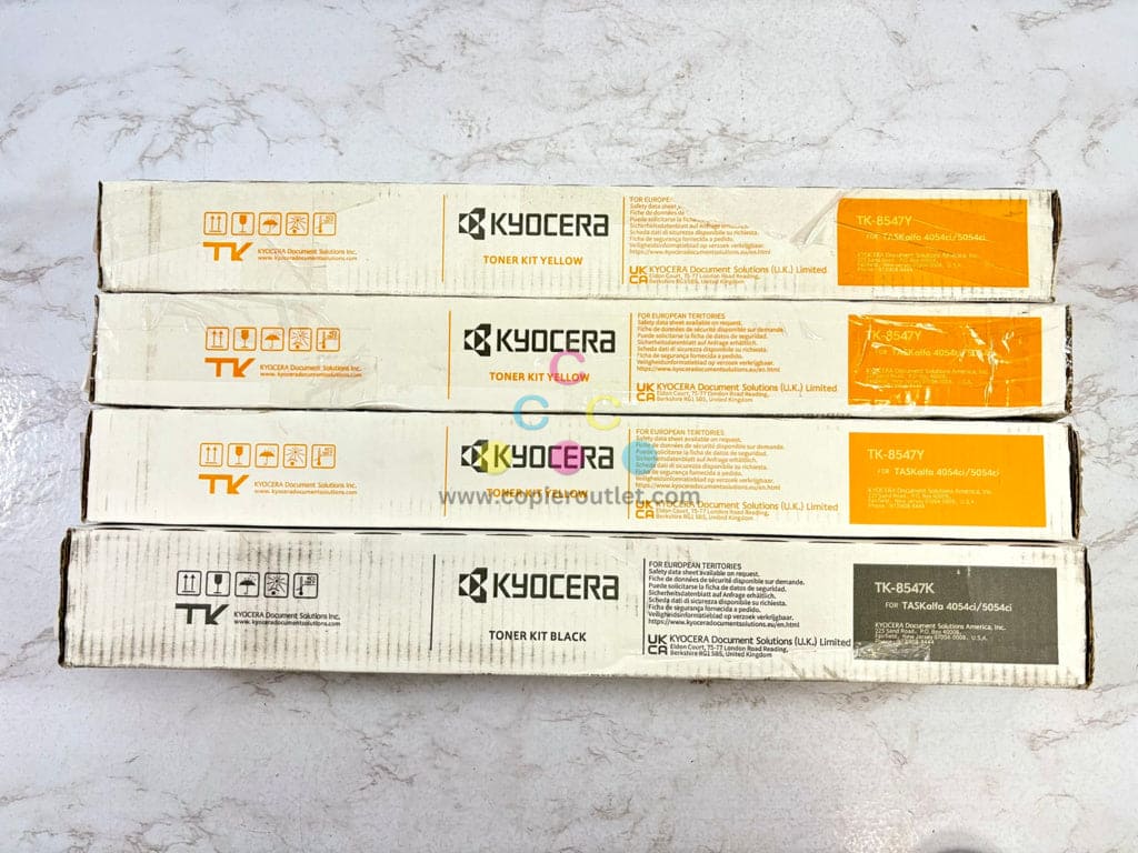 4 OEM Kyocera/Copystar 4054ci,5054ci Yel & Black Toners TK-8547Y, TK-8547K