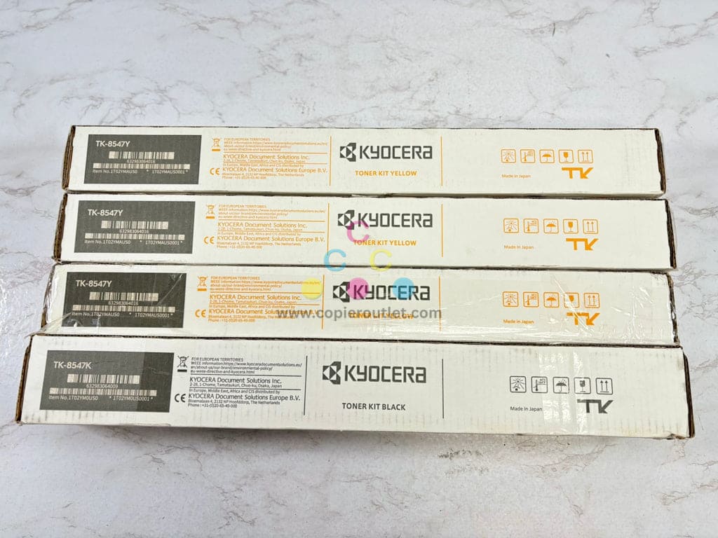 4 OEM Kyocera/Copystar 4054ci,5054ci Yel & Black Toners TK-8547Y, TK-8547K