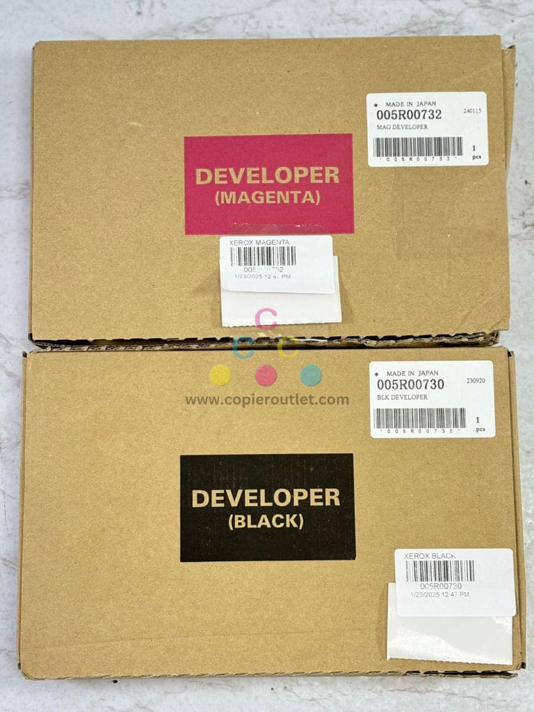 2 OEM Xerox Color 550,560,570,C60,C70 Mag & Black Developers 005R00730,005R00732