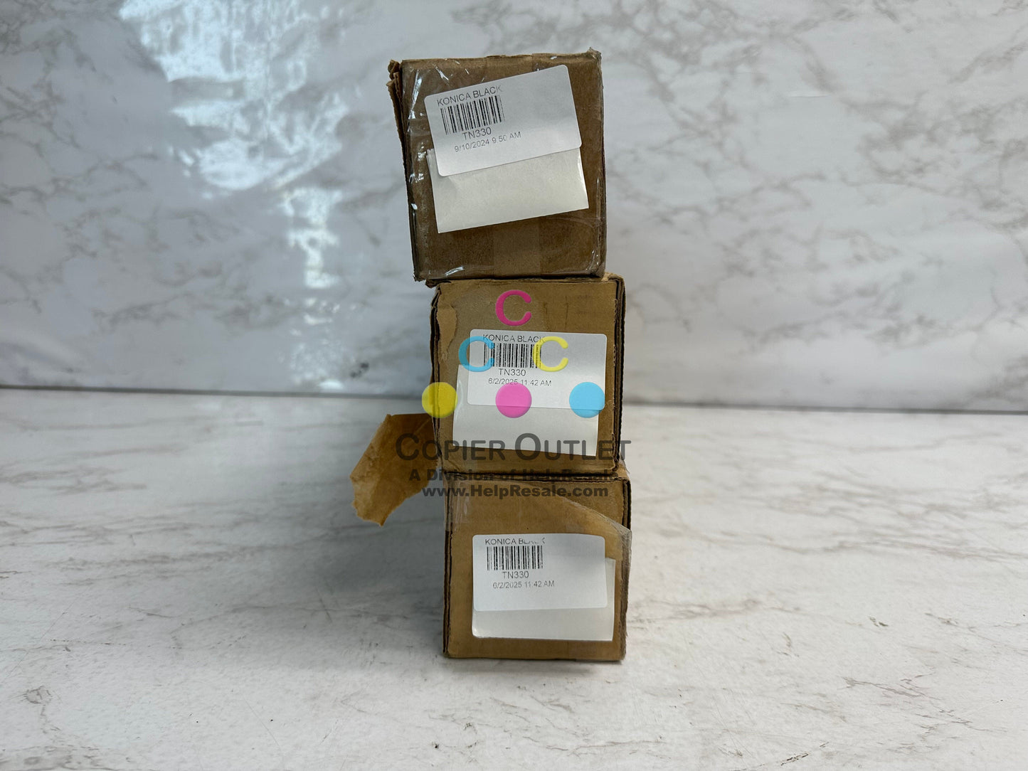 3 Cosmetic OEM Konica BH 300i,360i Black Toner Cartridges TN330, AC7A030 (Plain Boxes)