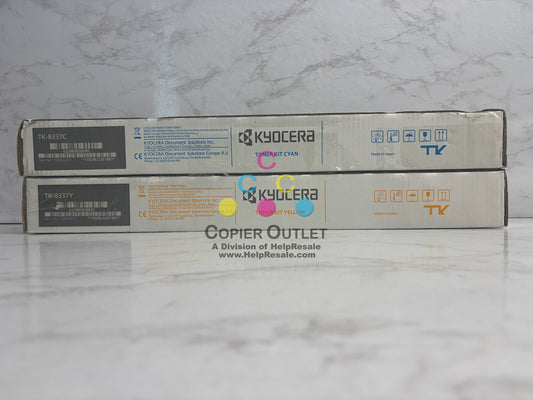 2 OEM Kyocera TASKalfa 3252ci,3253ci Cyan & Yellow Toner TK-8337C, TK-8337Y