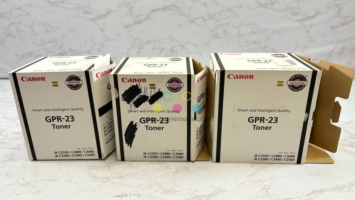 3 Open OEM Canon iR C2550,C3080,C3480,C3580 Black Toners GPR-23K, 0452B003AA
