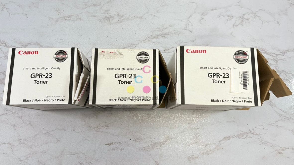3 Open OEM Canon iR C2550,C3080,C3480,C3580 Black Toners GPR-23K, 0452B003AA
