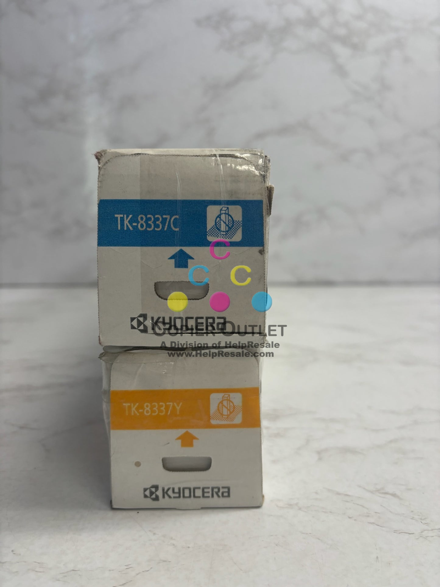 2 OEM Kyocera TASKalfa 3252ci,3253ci Cyan & Yellow Toner TK-8337C, TK-8337Y