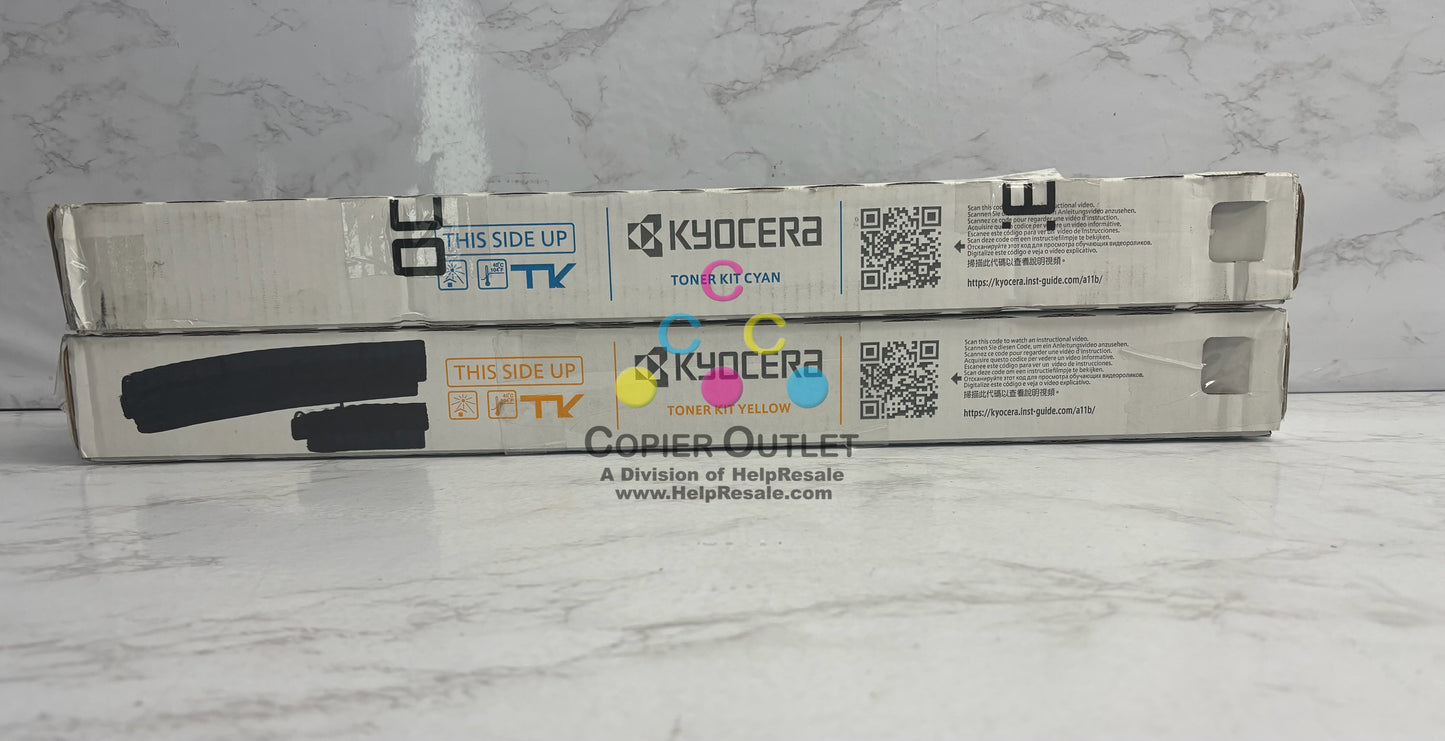2 OEM Kyocera TASKalfa 3252ci,3253ci Cyan & Yellow Toner TK-8337C, TK-8337Y