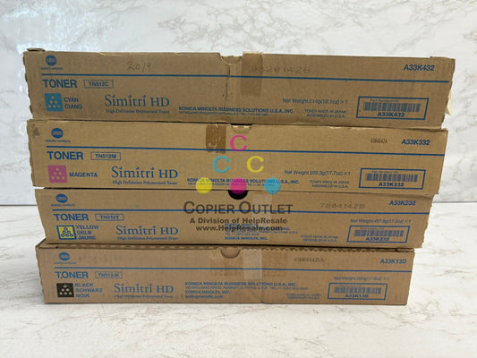Cosmetic Genuine Konica Bizhub C454, C454e, C554, C554 CMYK Toners TN512 CMYJK