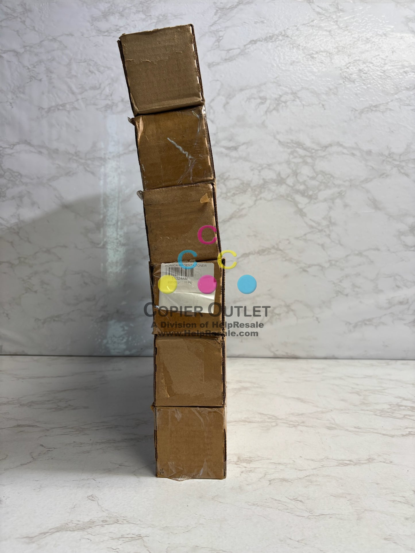 6 Cosmetic Genuine Konica BH C258,C308,C368 CCMMYK Toners TN324 (Plain Boxes)