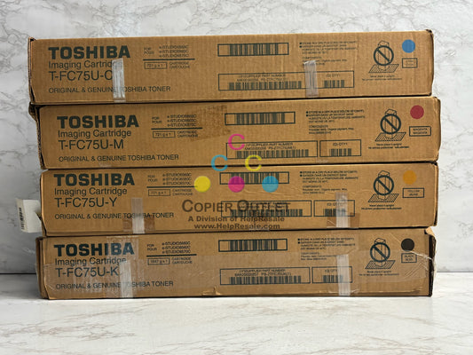 4 Open Genuine Toshiba e-STUDIO 5560C,6560C,6570C CMYK Imaging Cartridge T-FC75U