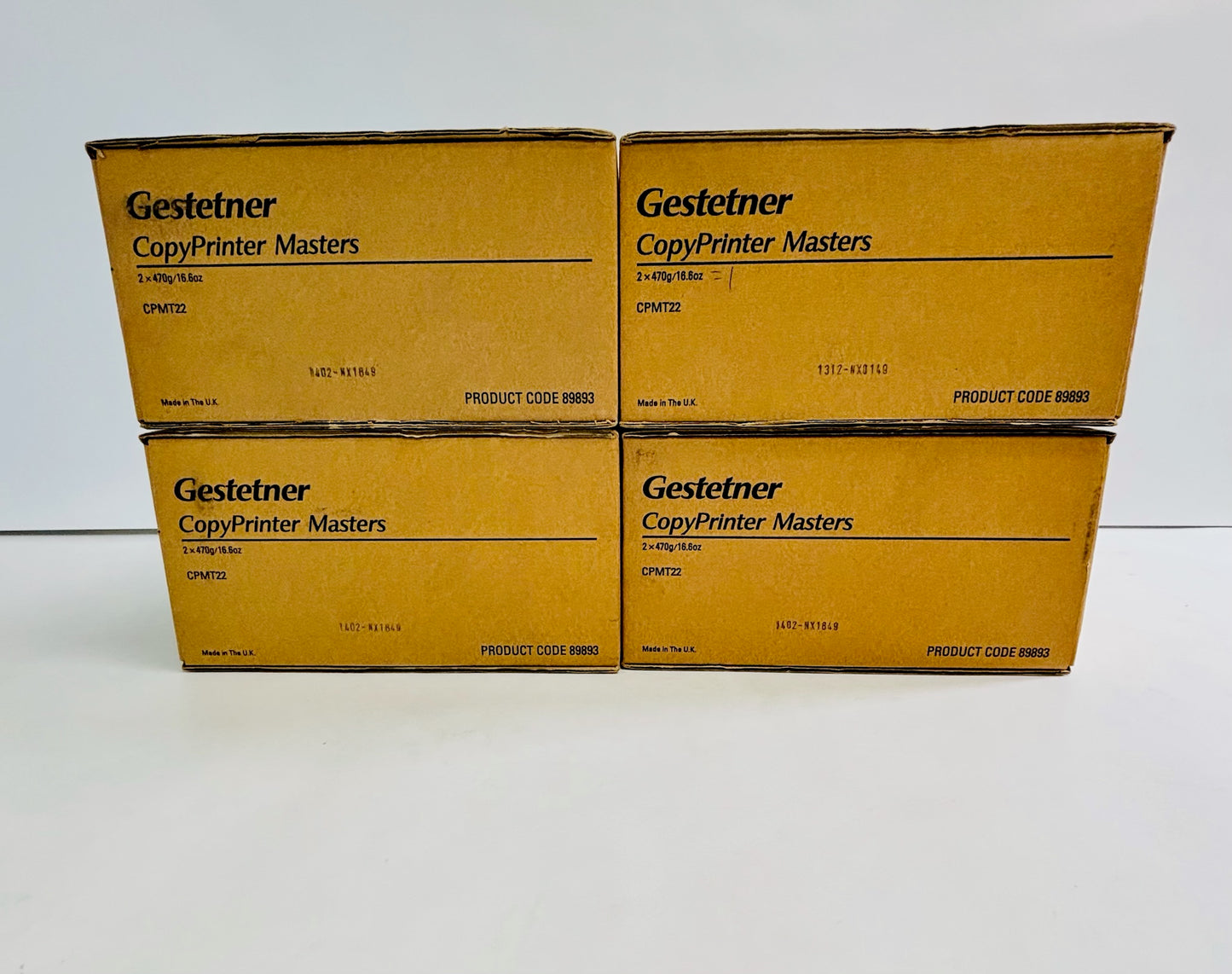4 Genuine Gestetner CP5306, CP5308L Master Rolls CPMT22, 89893 (8 rolls total)