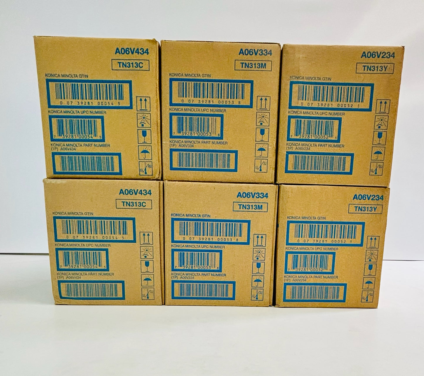 6 Genuine Konica Minolta C30P,C31PX CMY Toners TN-313, TN313 CCMMYY