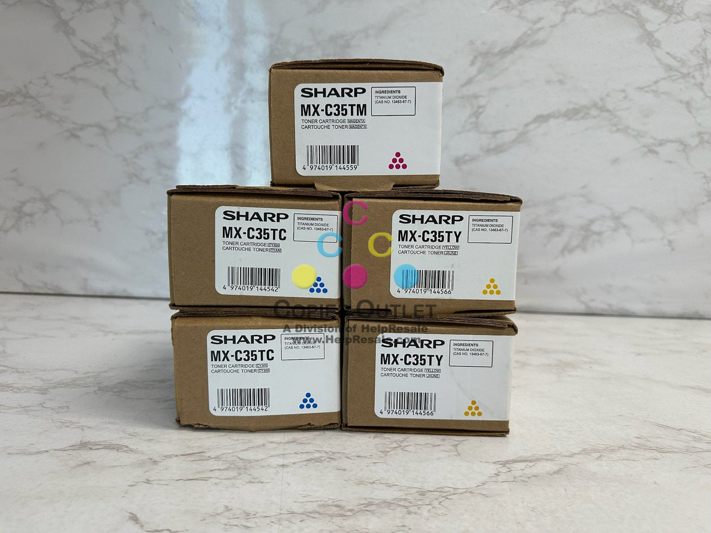 5 New Genuine Sharp MX-C357F,MX-C407P CCMYY MX-C35T  Toners