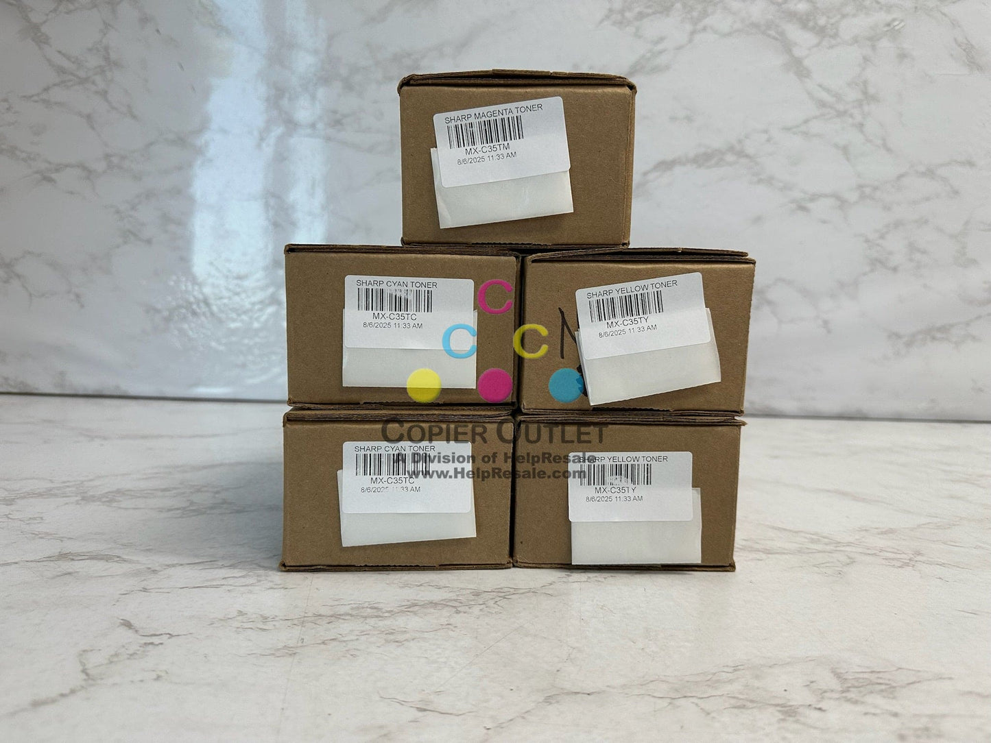 5 New Genuine Sharp MX-C357F,MX-C407P CCMYY MX-C35T  Toners