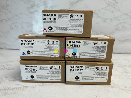 5 New Genuine Sharp MX-C357F,MX-C407P CCMYY MX-C35T  Toners