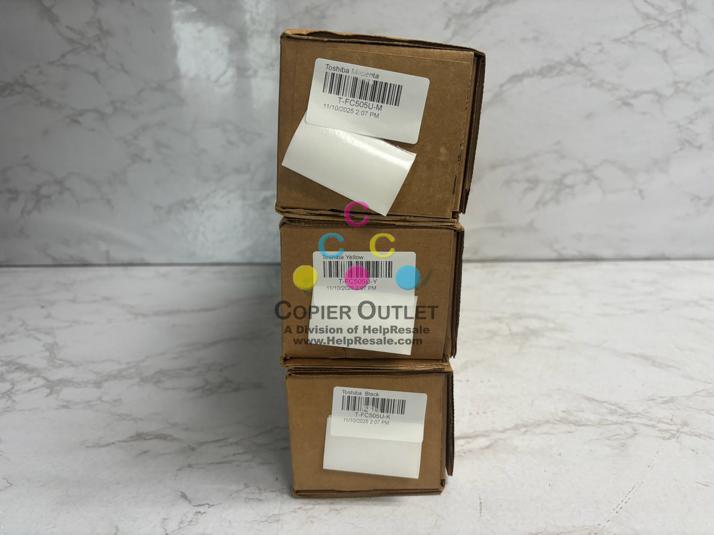 3 New Genuine Toshiba eStudio 2505AC,3005AC MYK Toners T-FC505U (No Cyan)