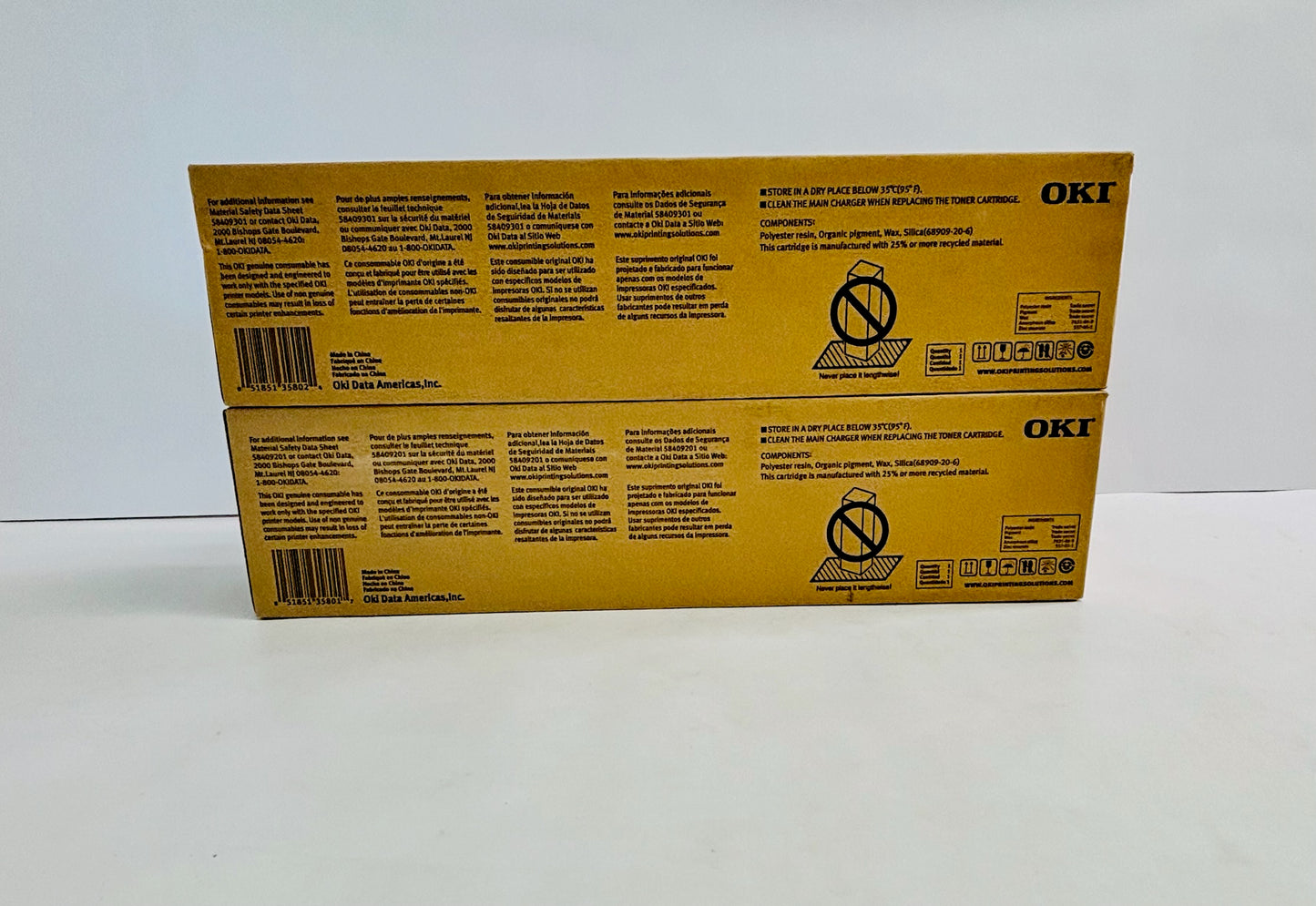 2 Genuine Okidata CX3535NFP, CX4545MFP Cyan & Magenta Toners 44947306, 44947307