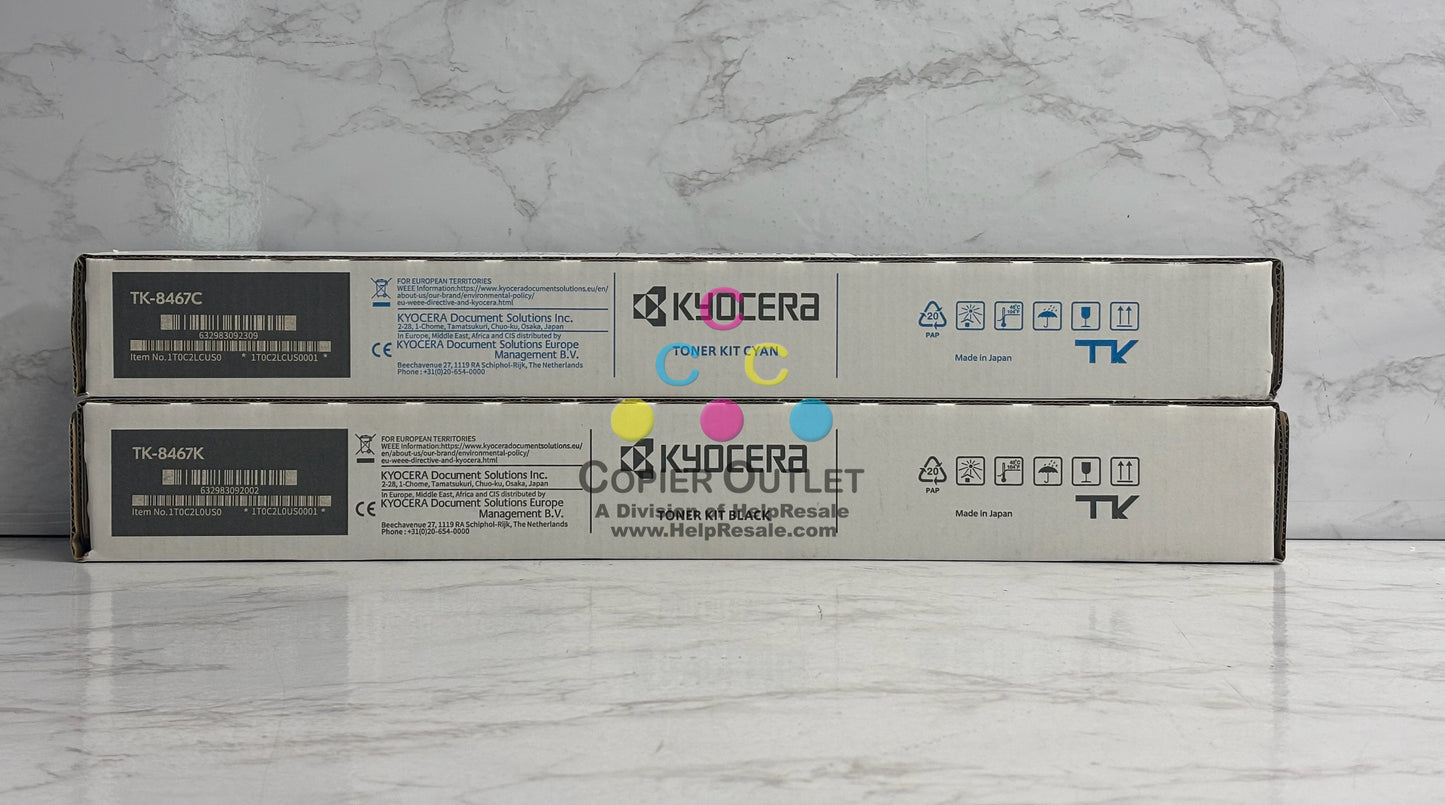 2 OEM Kyocera TASKalfa MZ2501ci CK High Yield Toner TK-8467(No Magenta & Yellow)