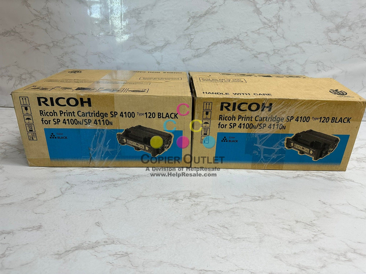 2 Open Box OEM Ricoh SP4100, SP4110N Type 120 Black Print Cart M889-17 (406997)