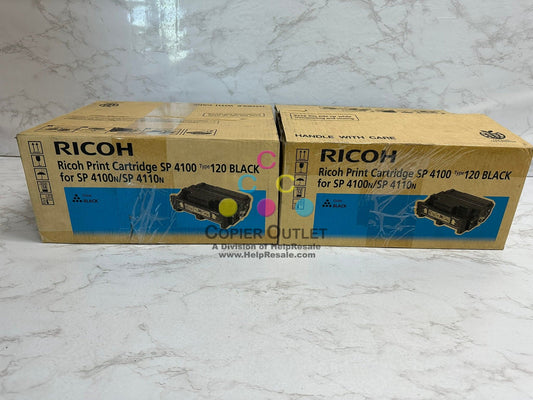 2 Open Box OEM Ricoh SP4100, SP4110N Type 120 Black Print Cart M889-17 (406997)