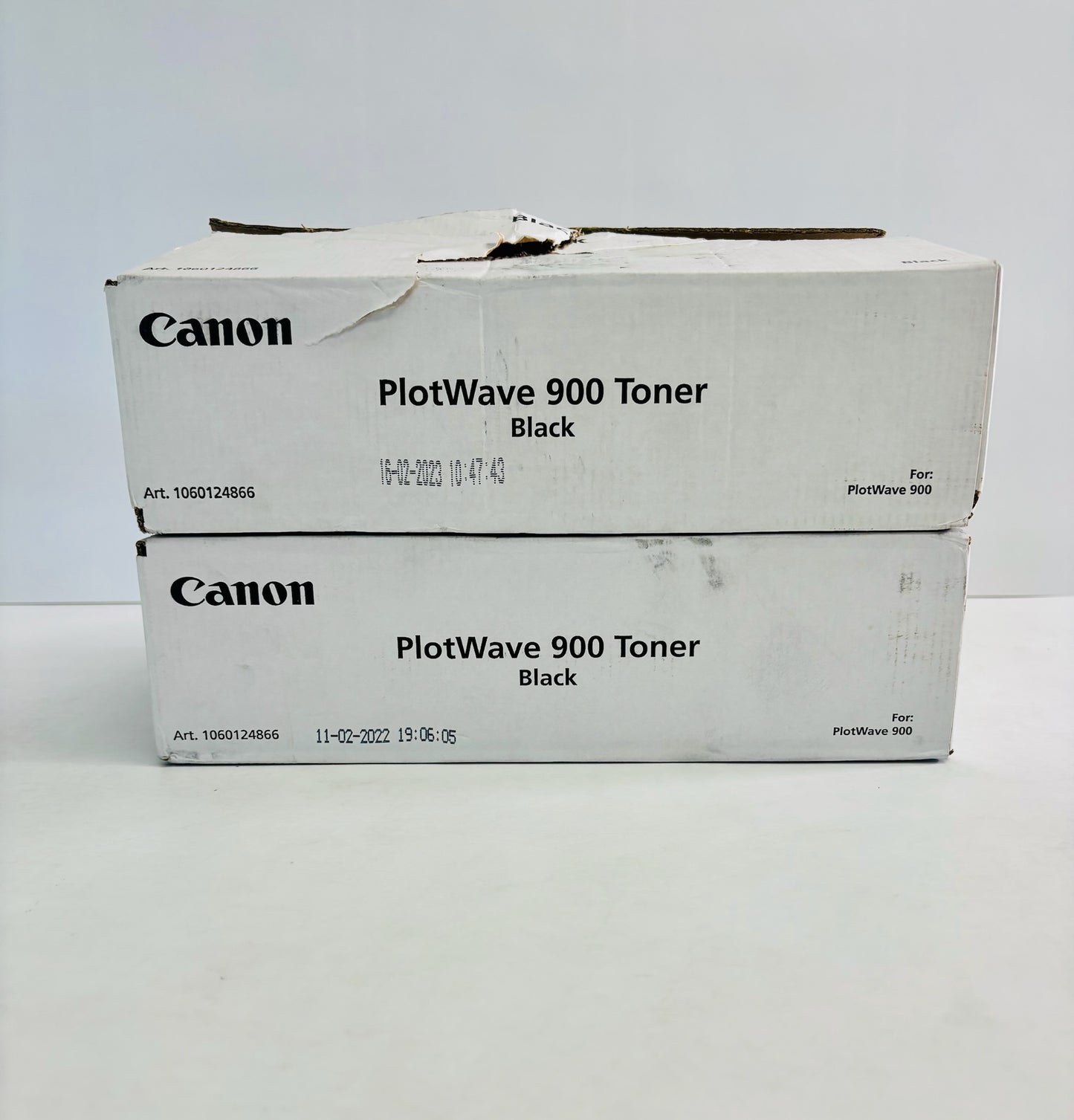 2 Genuine Canon PlotWave 900 Black Toners 7511B005AA (1 New & 1 Open Box)