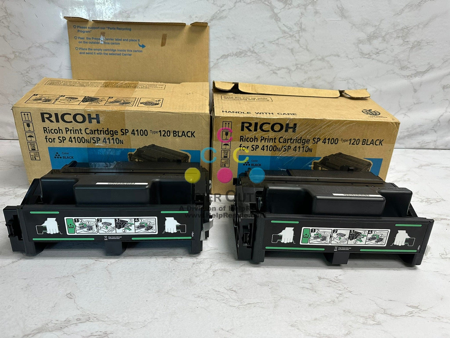 2 Open Box OEM Ricoh SP4100, SP4110N Type 120 Black Print Cart M889-17 (406997)