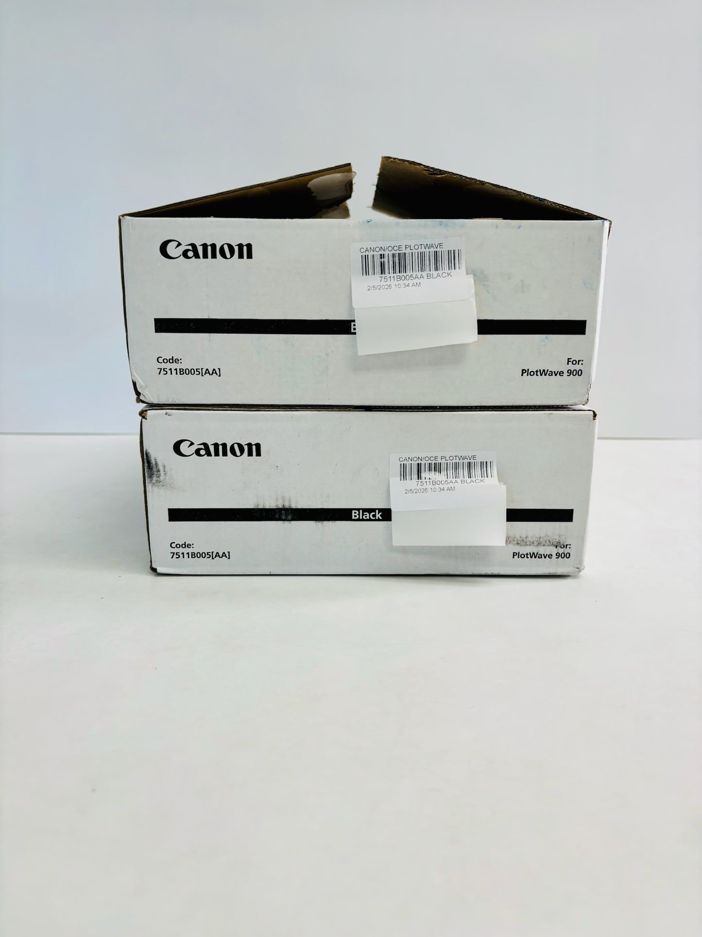2 Genuine Canon PlotWave 900 Black Toners 7511B005AA (1 New & 1 Open Box)