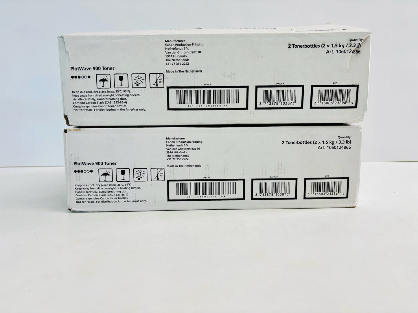 2 Genuine Canon PlotWave 900 Black Toners 7511B005AA (1 New & 1 Open Box)