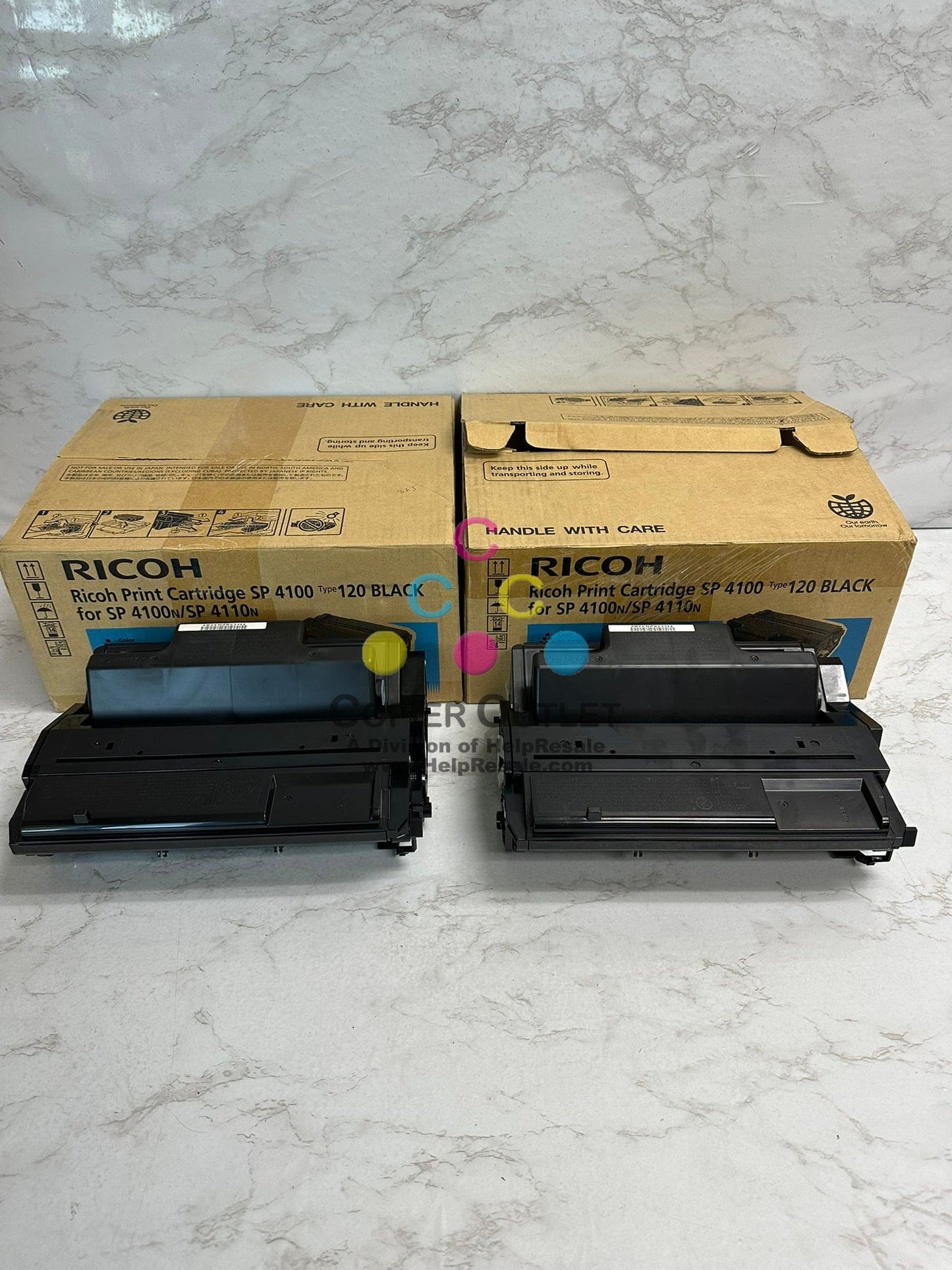 2 Open Box OEM Ricoh SP4100, SP4110N Type 120 Black Print Cart M889-17 (406997)