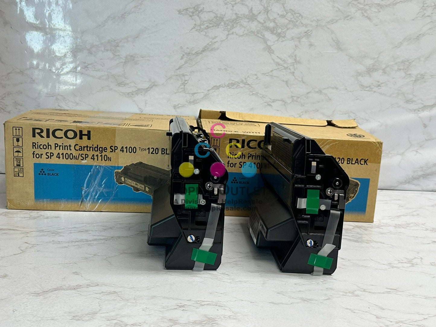 2 Open Box OEM Ricoh SP4100, SP4110N Type 120 Black Print Cart M889-17 (406997)