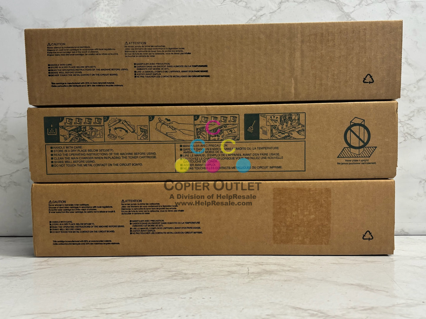 3 Genuine Toshiba e-STUDIO 2000AC, 2500AC YKK Toners T-FC200U(No Cyan & Magenta)