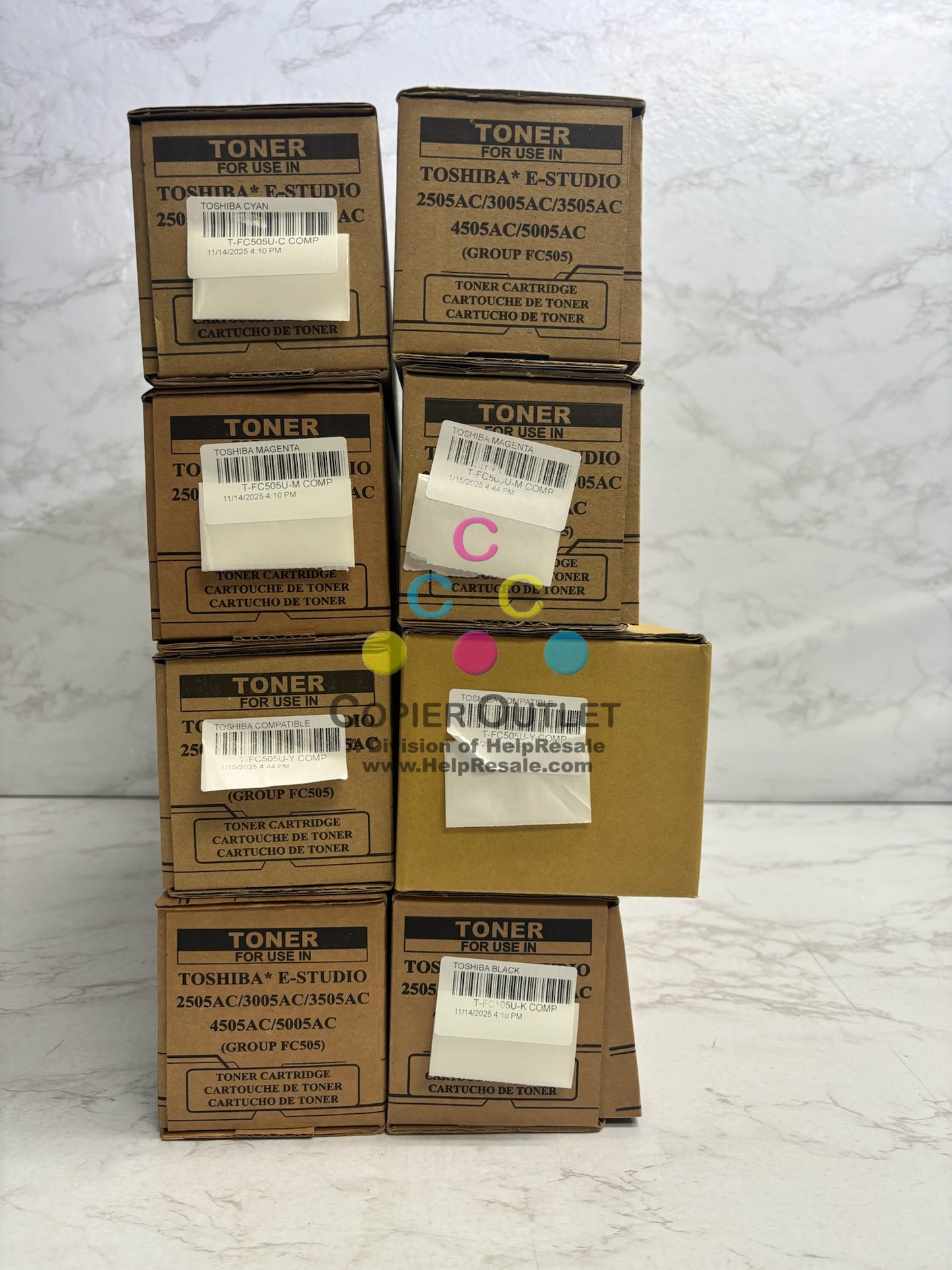 8 Compatible Toshiba e-studio 2505AC,3005AC CCMMYYKK Toners T-FC505U