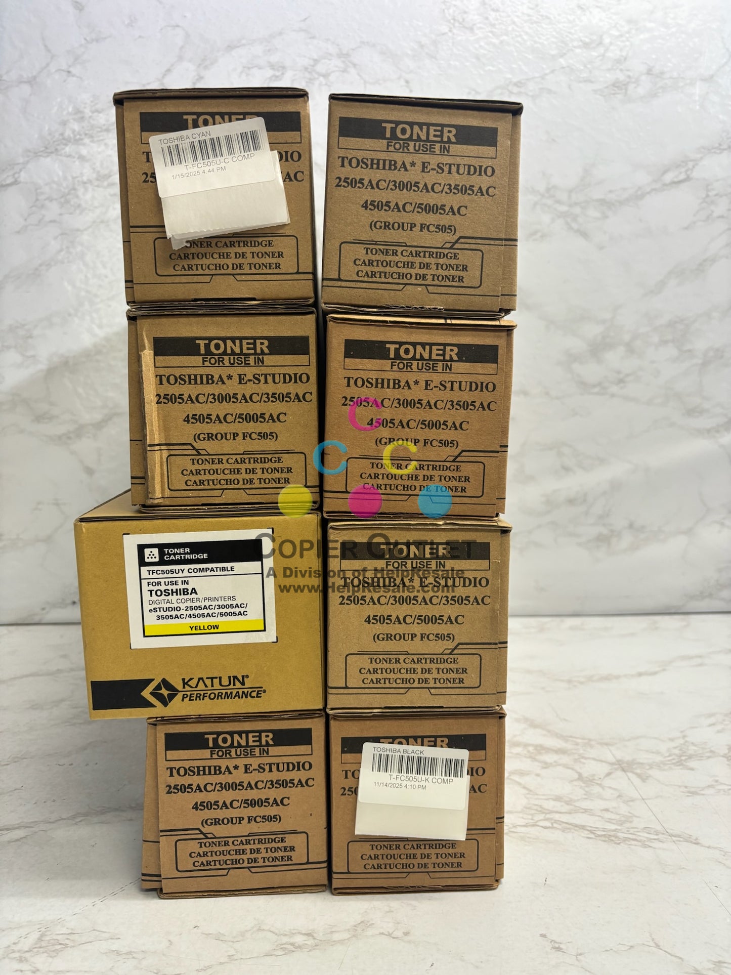 8 Compatible Toshiba e-studio 2505AC,3005AC CCMMYYKK Toners T-FC505U