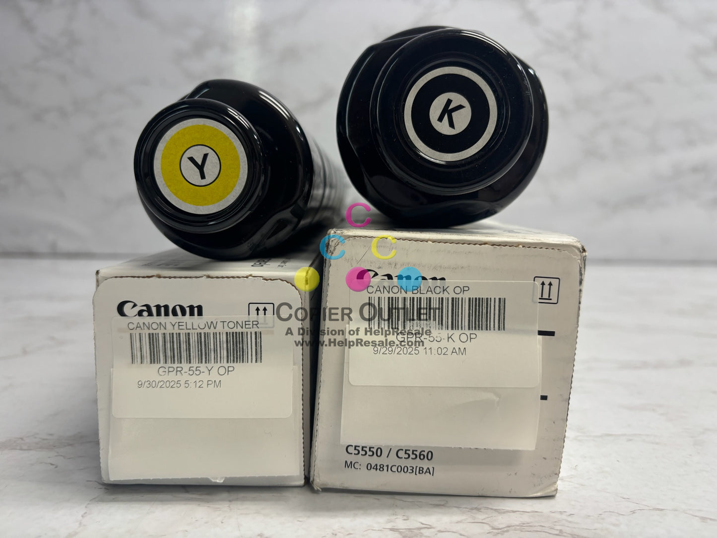 2 Open OEM Canon iR ADV C5535i,C5540i,C5550 YK Toners GPR-55 ( No Cyan & Magenta)