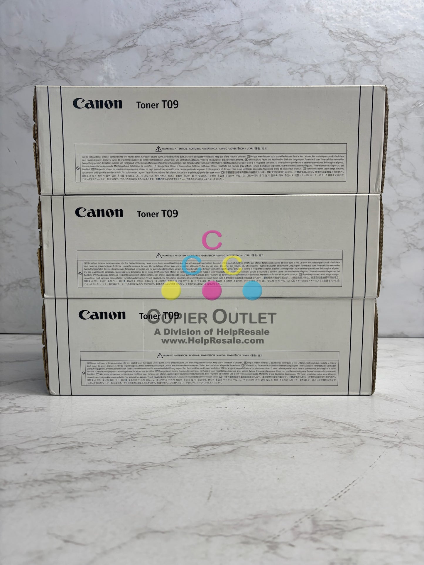 3 Genuine Canon imageCLASS X MF1127 c, LBP-1127 MMY Toner T09 (No Cyan & Black)