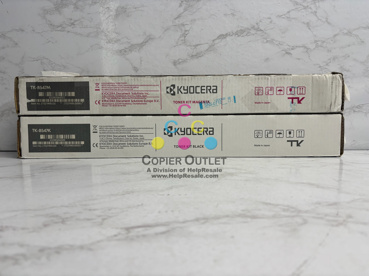 2 New Genuine Kyocera TASKalfa 4054ci,5054ci Magenta & Black Toners TK-8547