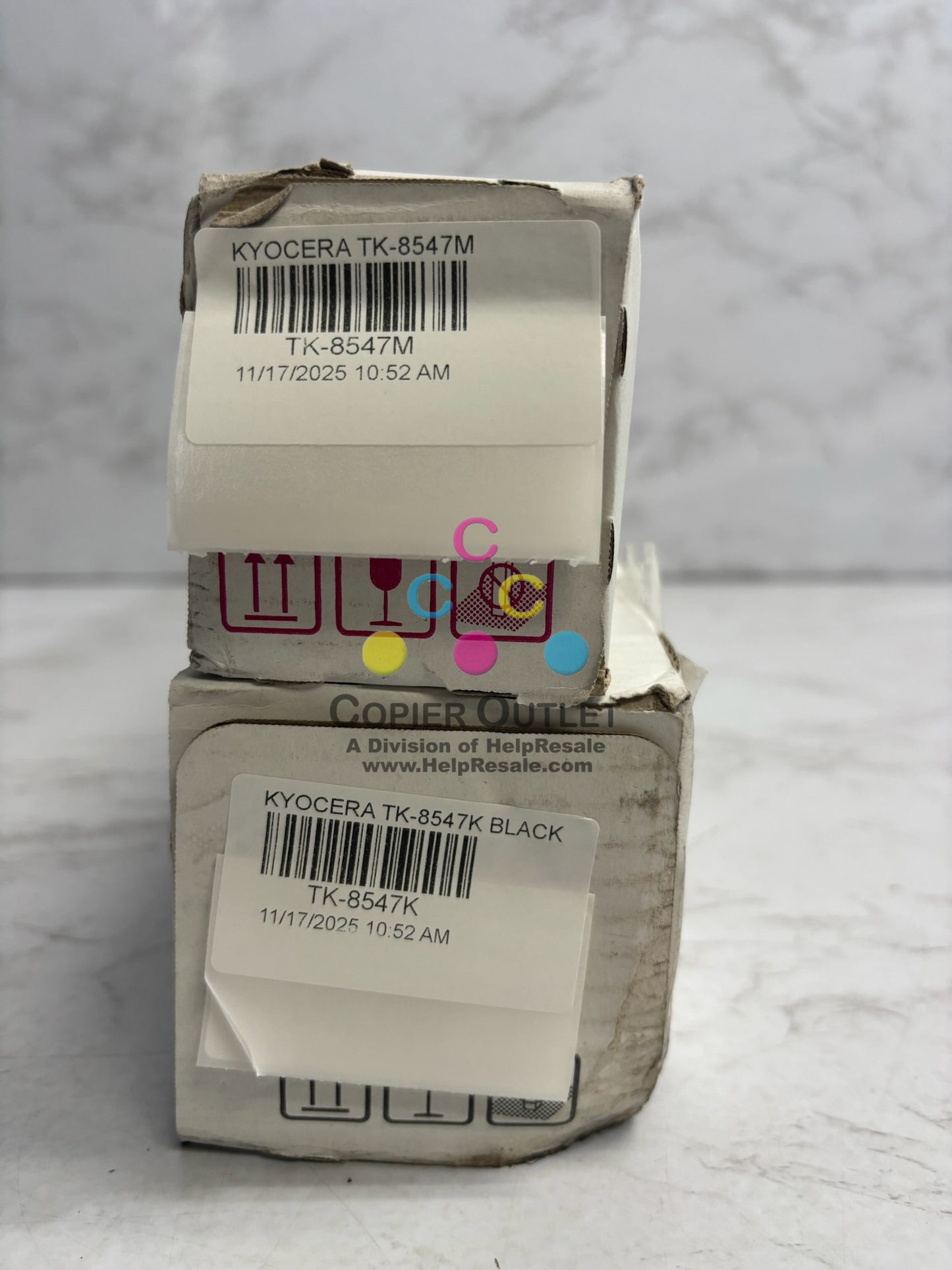 2 New Genuine Kyocera TASKalfa 4054ci,5054ci Magenta & Black Toners TK-8547