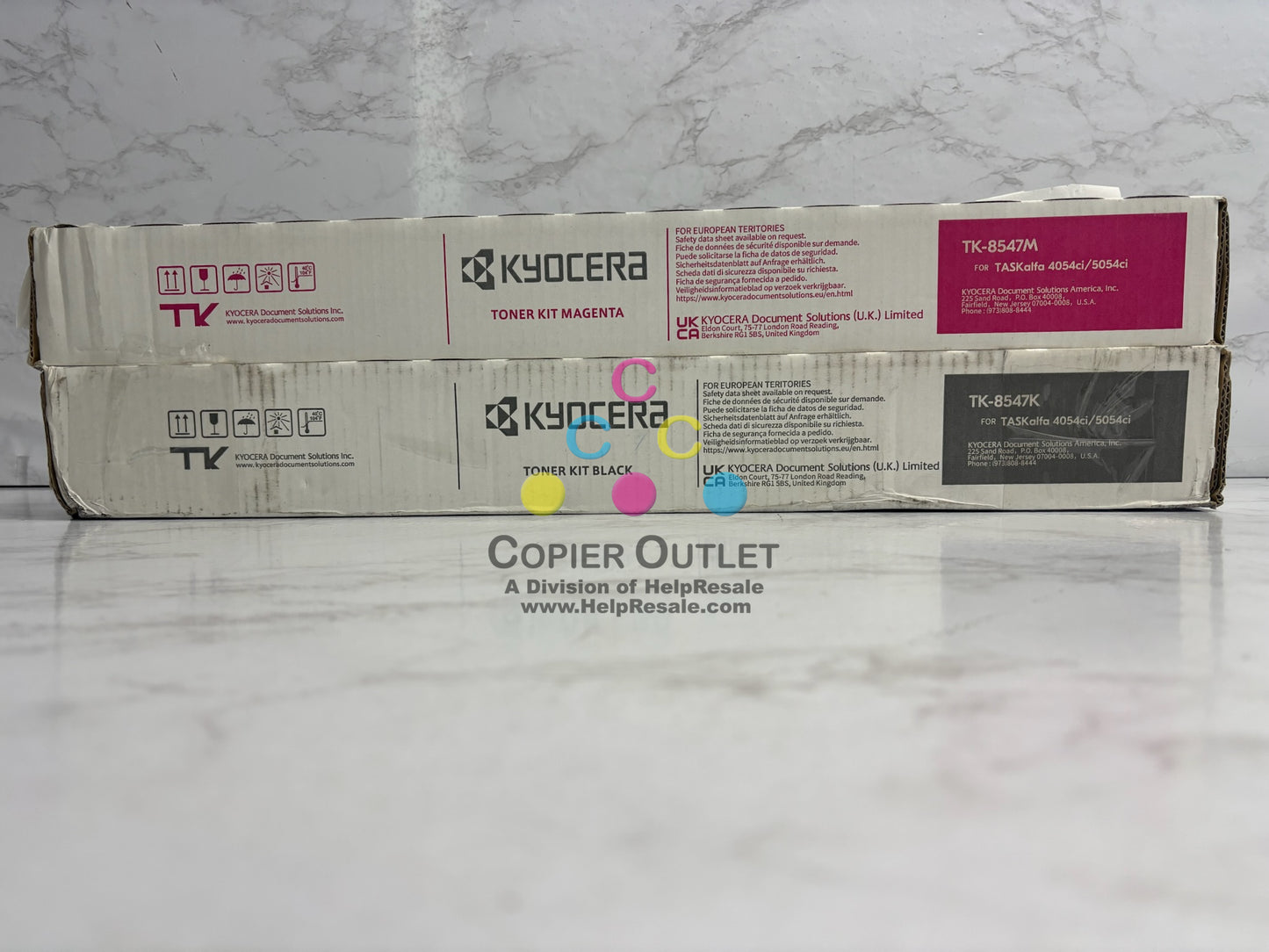 2 New Genuine Kyocera TASKalfa 4054ci,5054ci Magenta & Black Toners TK-8547