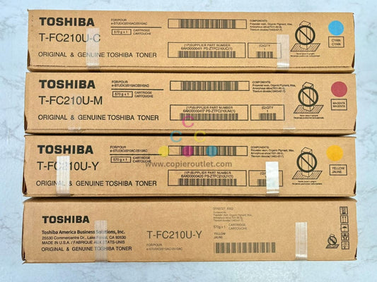 4 New OEM Toshiba eSTUDIO 2010AC,2510AC T-FC210U CMYY Toners