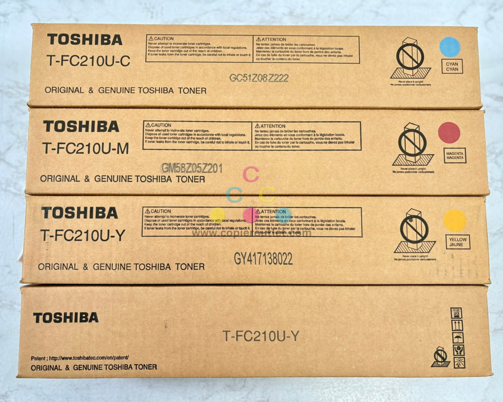 4 New OEM Toshiba eSTUDIO 2010AC,2510AC T-FC210U CMYY Toners