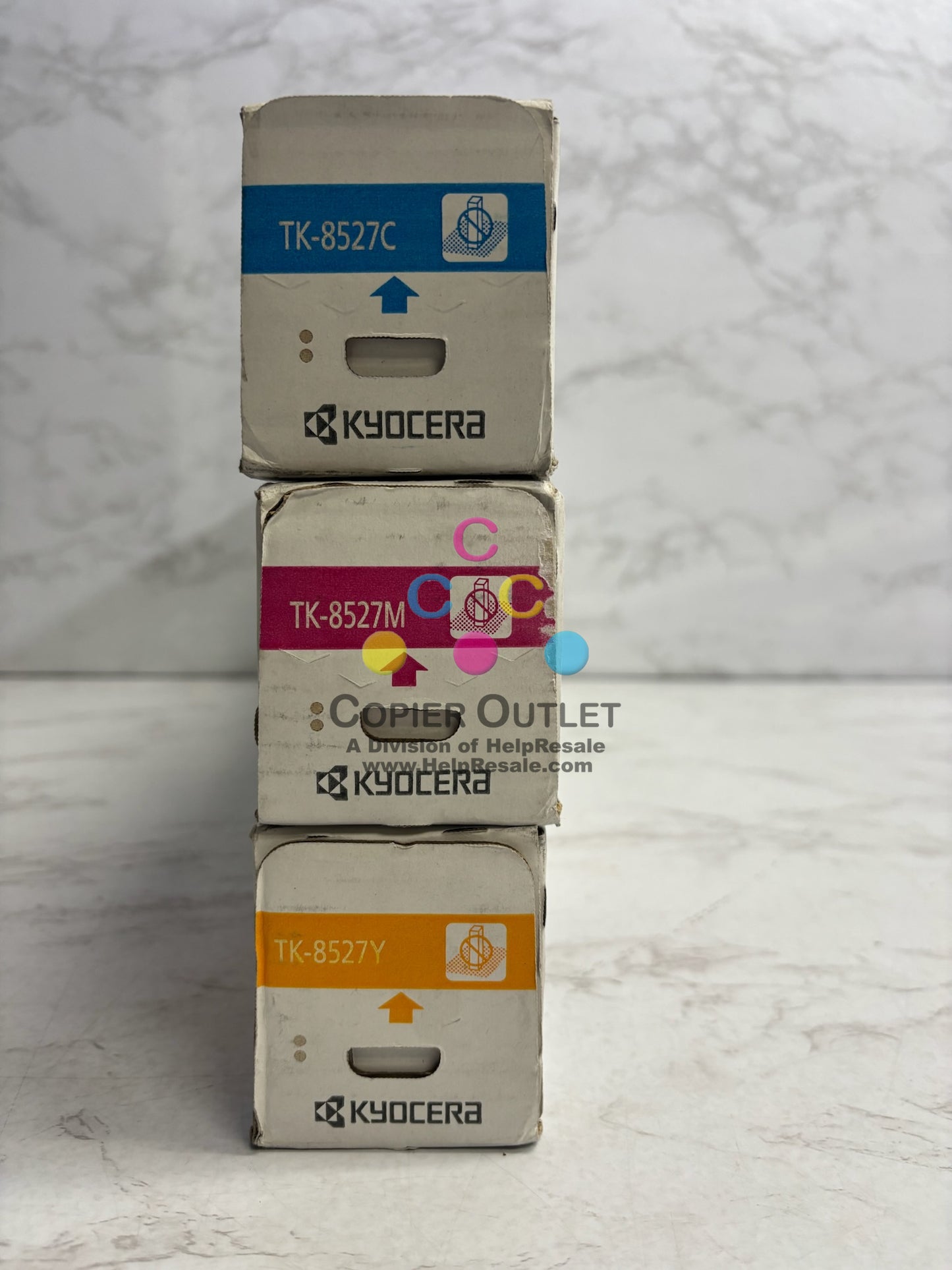 3 Cosmetic OEM Kyocera TASKalfa3552ci,3553ci,4052ci CMY Toner TK-8527 (No Black)