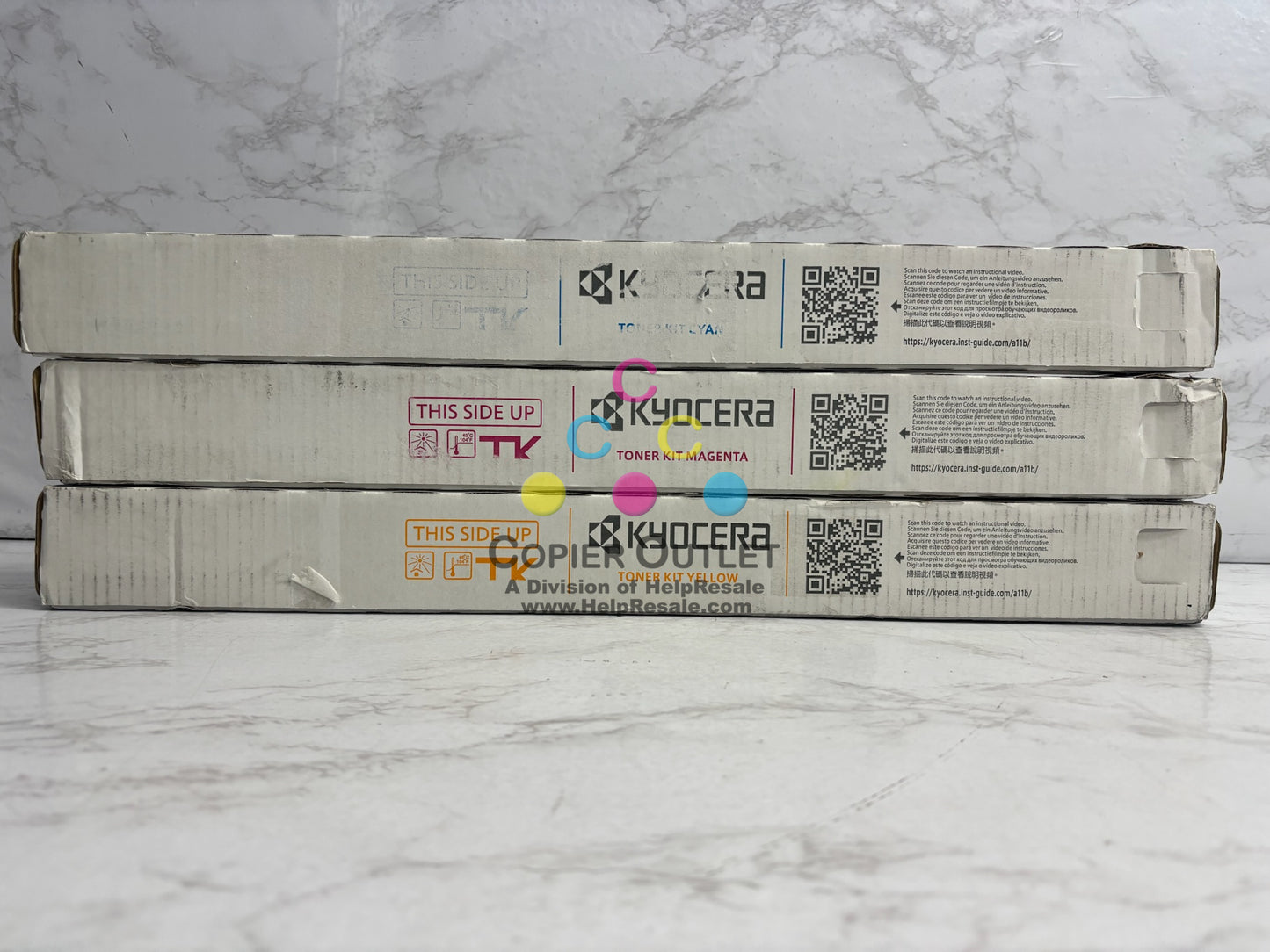 3 Cosmetic OEM Kyocera TASKalfa3552ci,3553ci,4052ci CMY Toner TK-8527 (No Black)