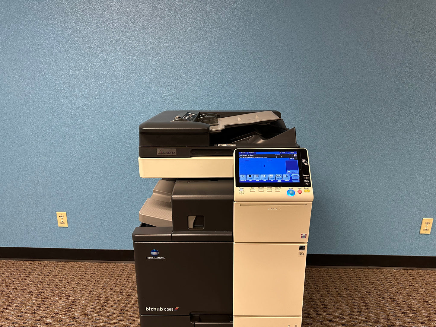 Demo Konica Minolta Bizhub C368 Color Copier Printer Scanner Fax Finisher 11K Use