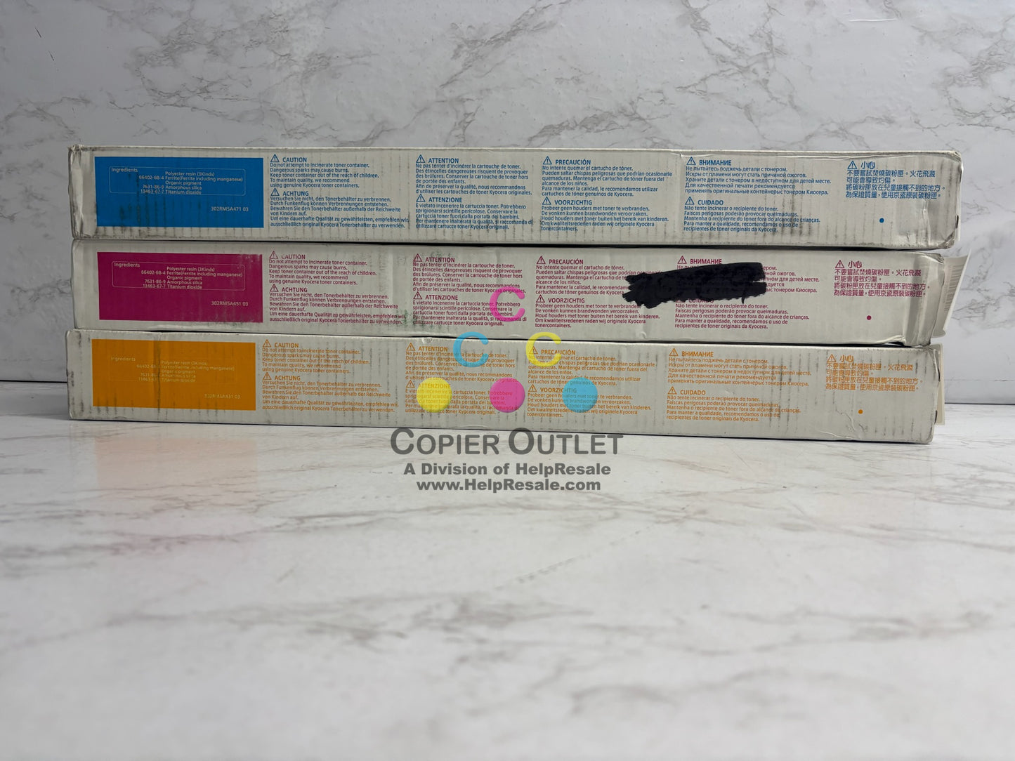 3 Cosmetic OEM Kyocera TASKalfa3552ci,3553ci,4052ci CMY Toner TK-8527 (No Black)