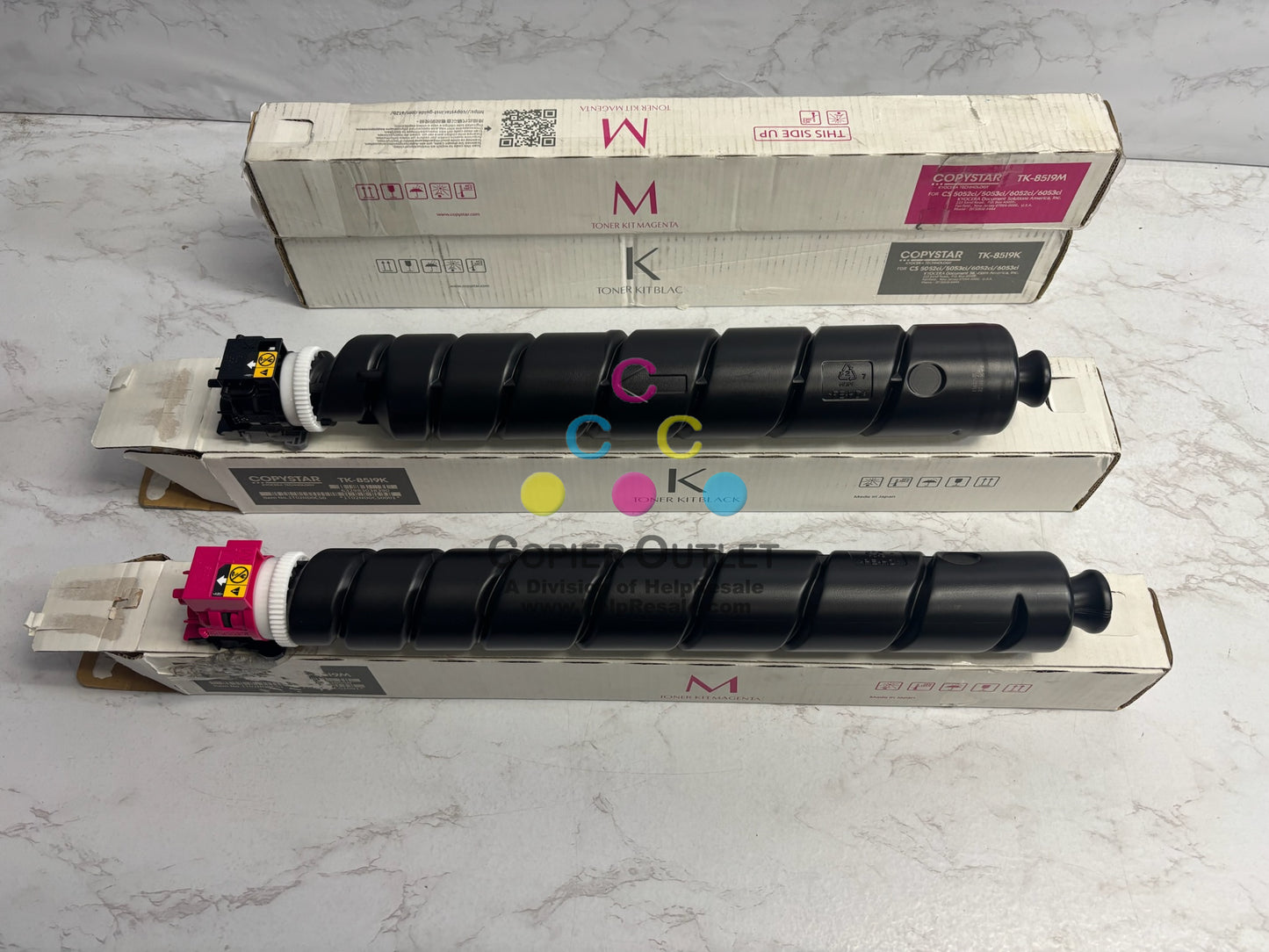 4 Open OEM Kyocera TASKalfa 5052ci,5053ci,6052ci MMKK Toner TK-8519(No Cyan&Yel)