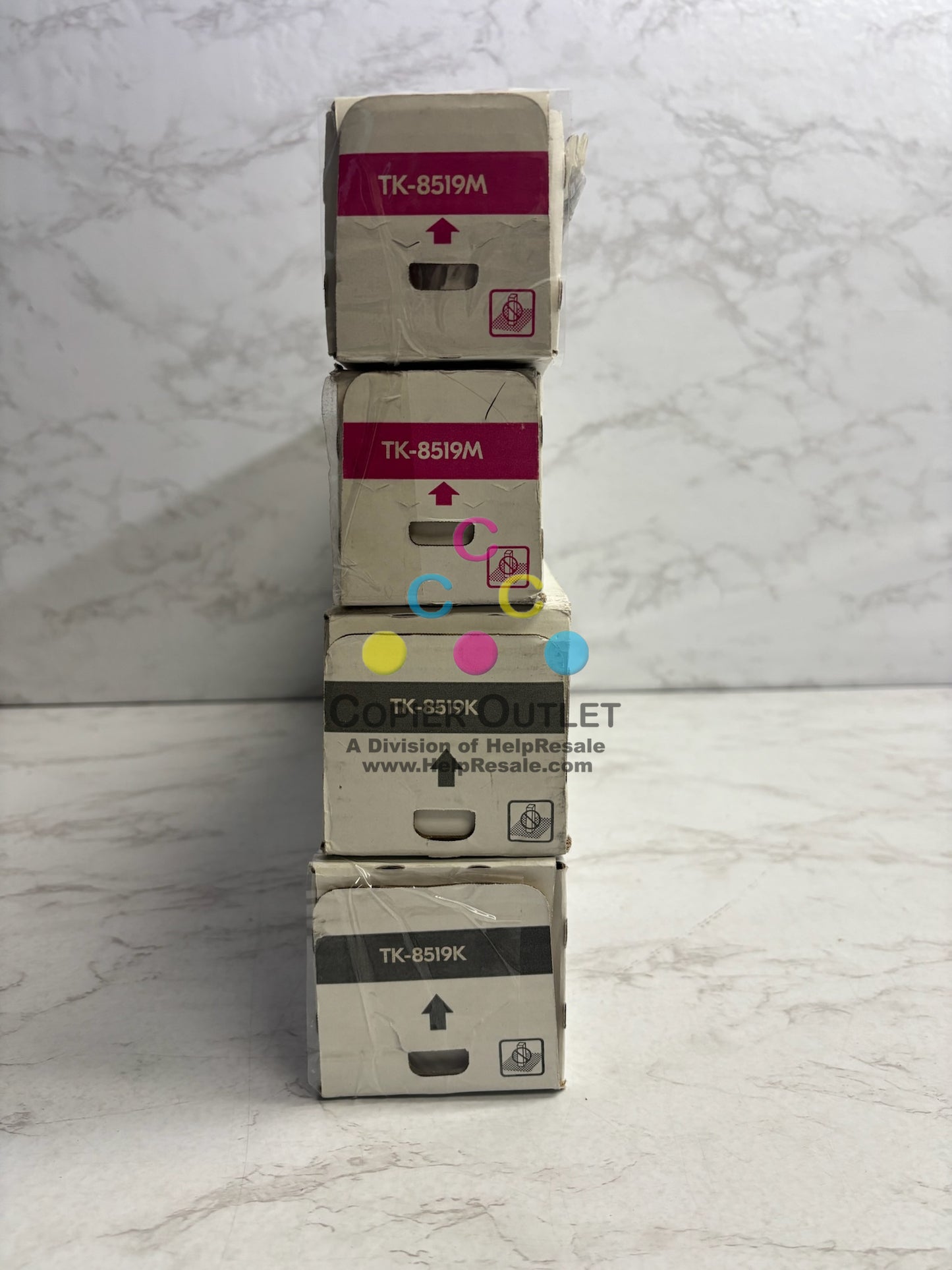 4 Open OEM Kyocera TASKalfa 5052ci,5053ci,6052ci MMKK Toner TK-8519(No Cyan&Yel)