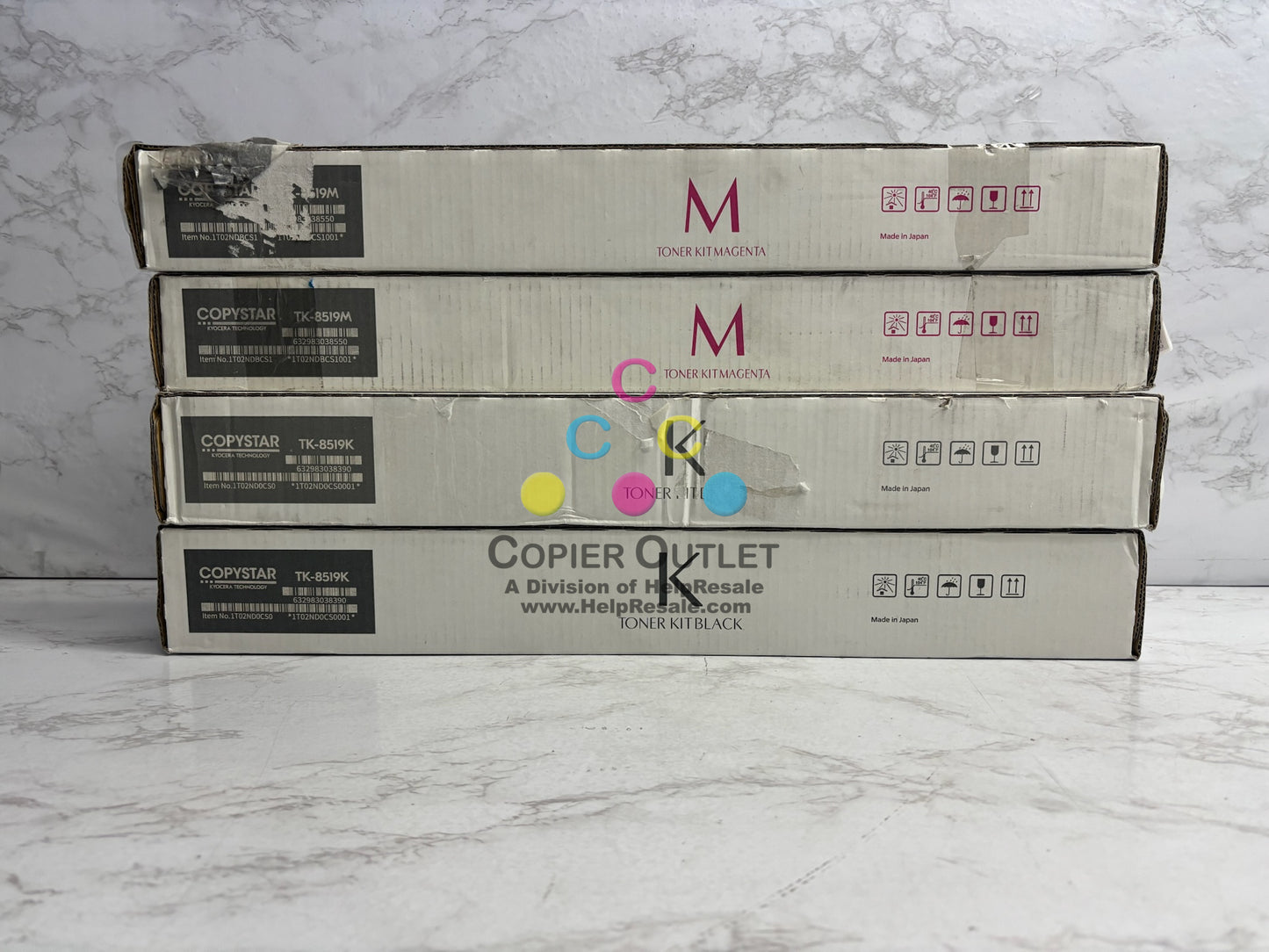 4 Open OEM Kyocera TASKalfa 5052ci,5053ci,6052ci MMKK Toner TK-8519(No Cyan&Yel)