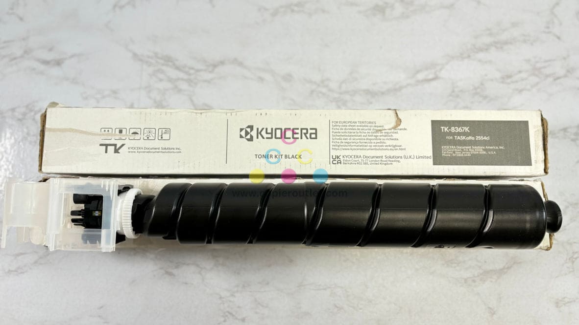 2 OEM Kyocera TASKalfa 2554ci TK-8367K Black Toners  (1 New & 1 Open)