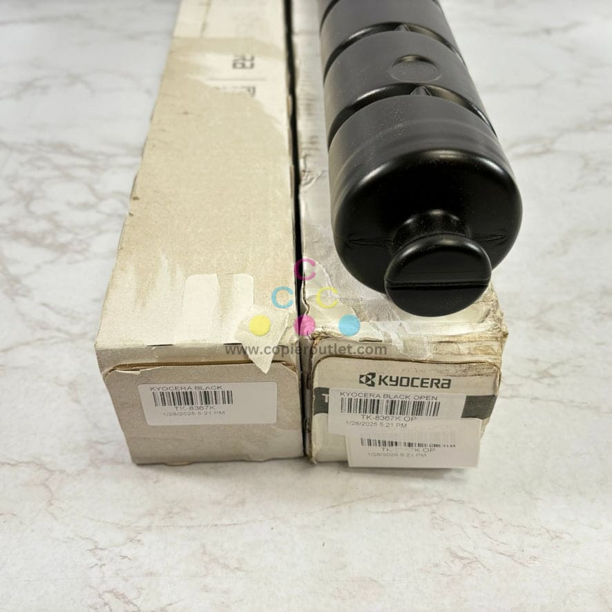 2 OEM Kyocera TASKalfa 2554ci TK-8367K Black Toners  (1 New & 1 Open)