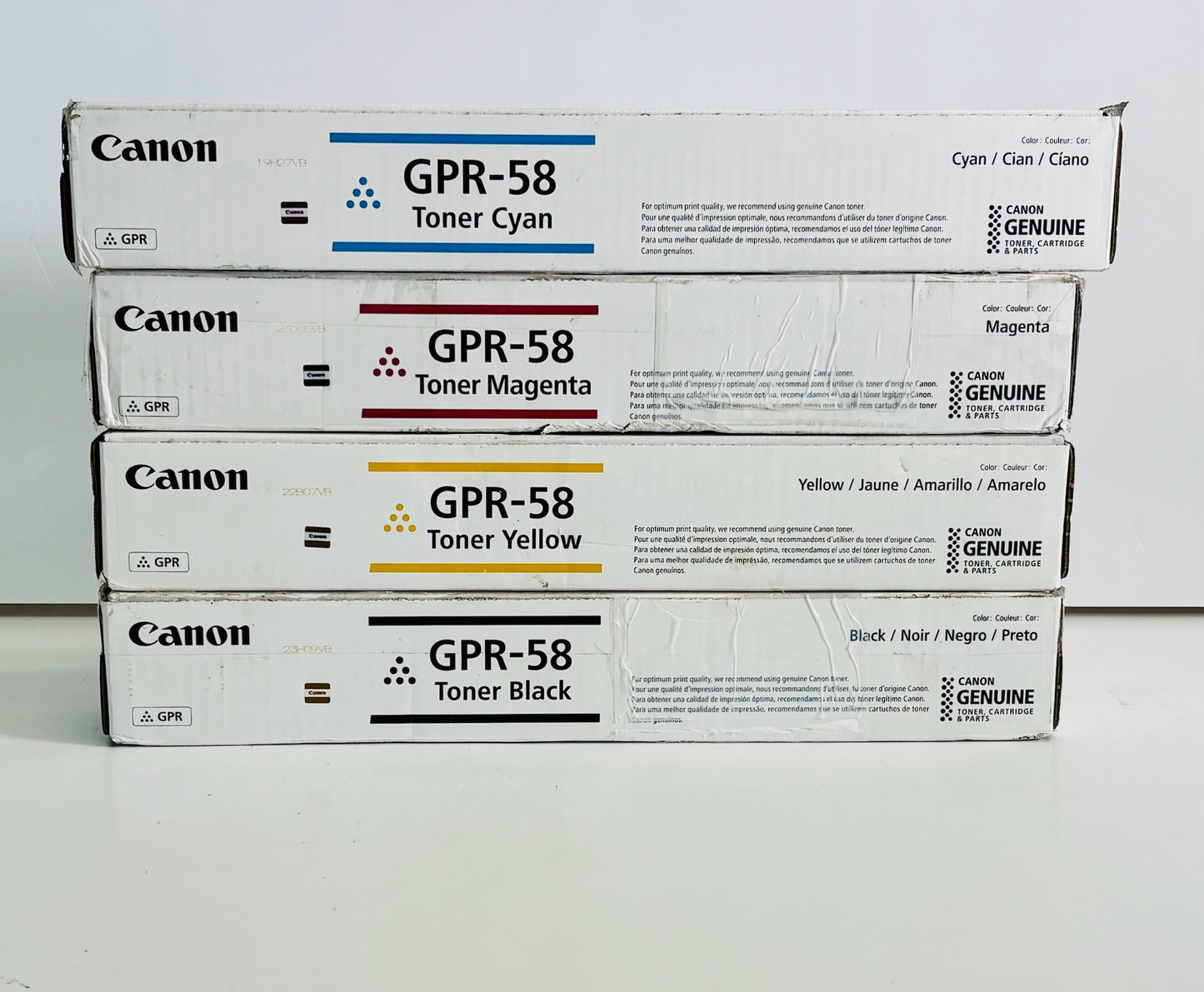 4 Cosmetic Genuine Canon C256, C257, C356 CMYK Toners GPR58, GPR-58
